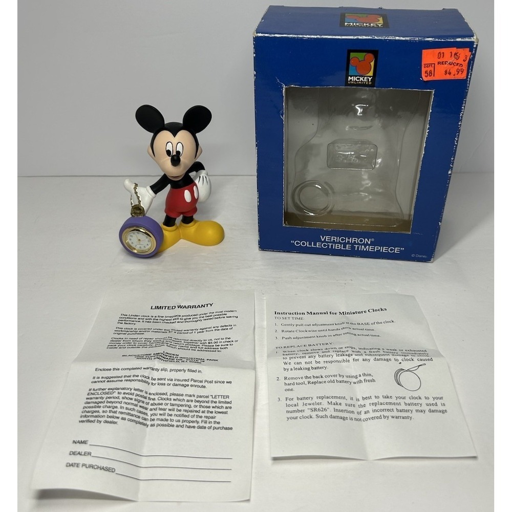 Disney Mickey Unlimited-Verichron "Collectible Timepiece" Mickey Mouse Clock